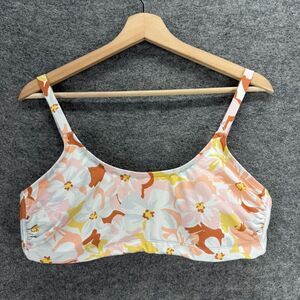 Xhilaration Bikini Top Women 14W Plus White Floral Push Up Lined Sleeveless